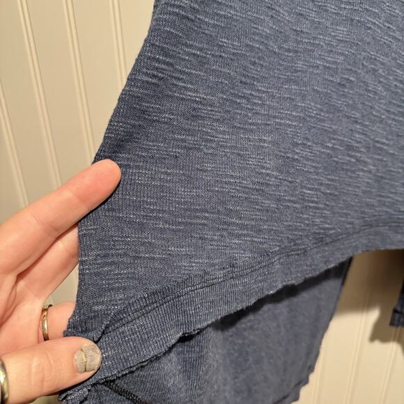 Free People Blue Sienna Thermal Top Turtleneck Size Large - Picture 2 of 5